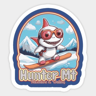 Cute Shark Skiing Hunter Mountain Sticker